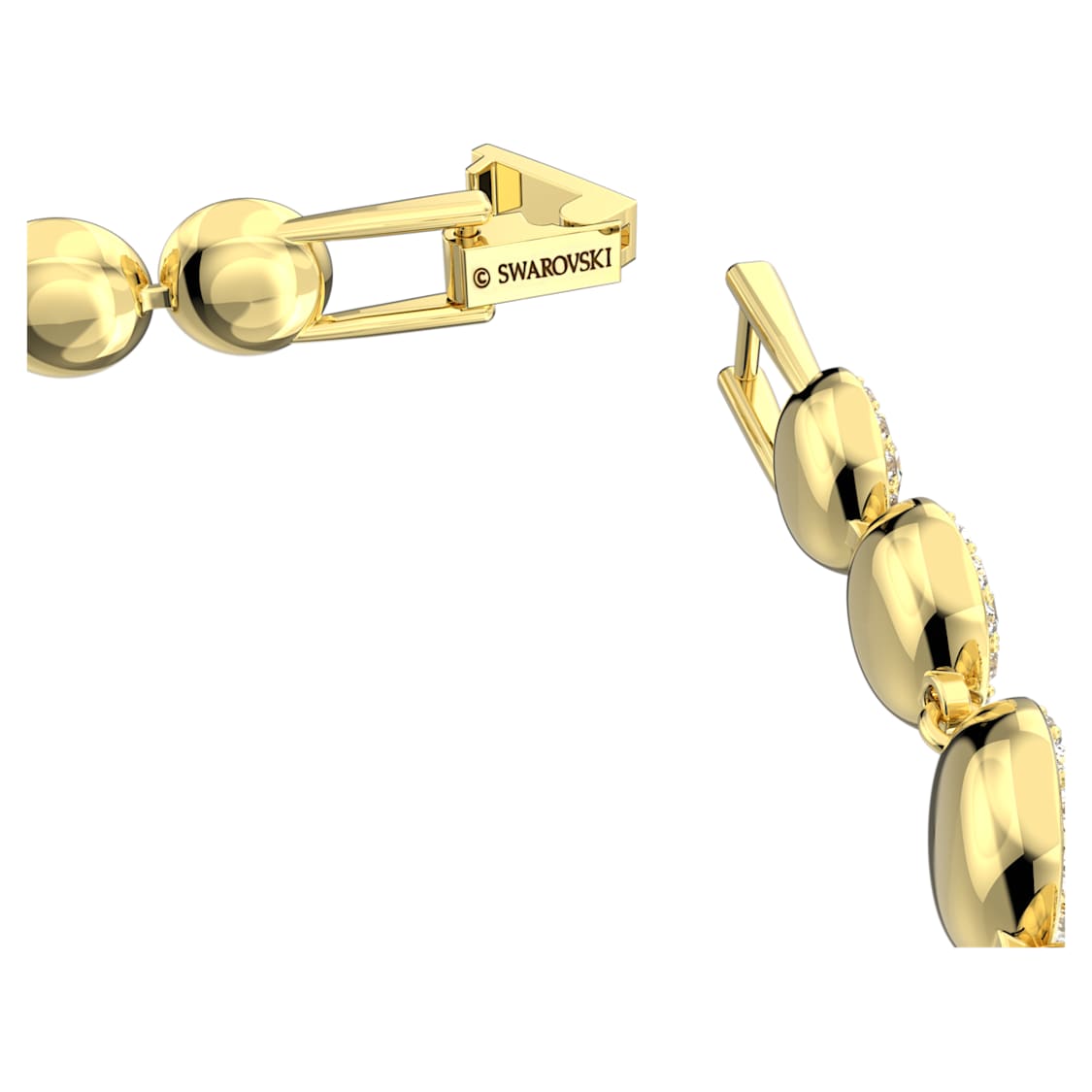 Pulsera Tennis Una Angelic Talla redonda, Pavé, Mediana, Blanca, Baño tono oro