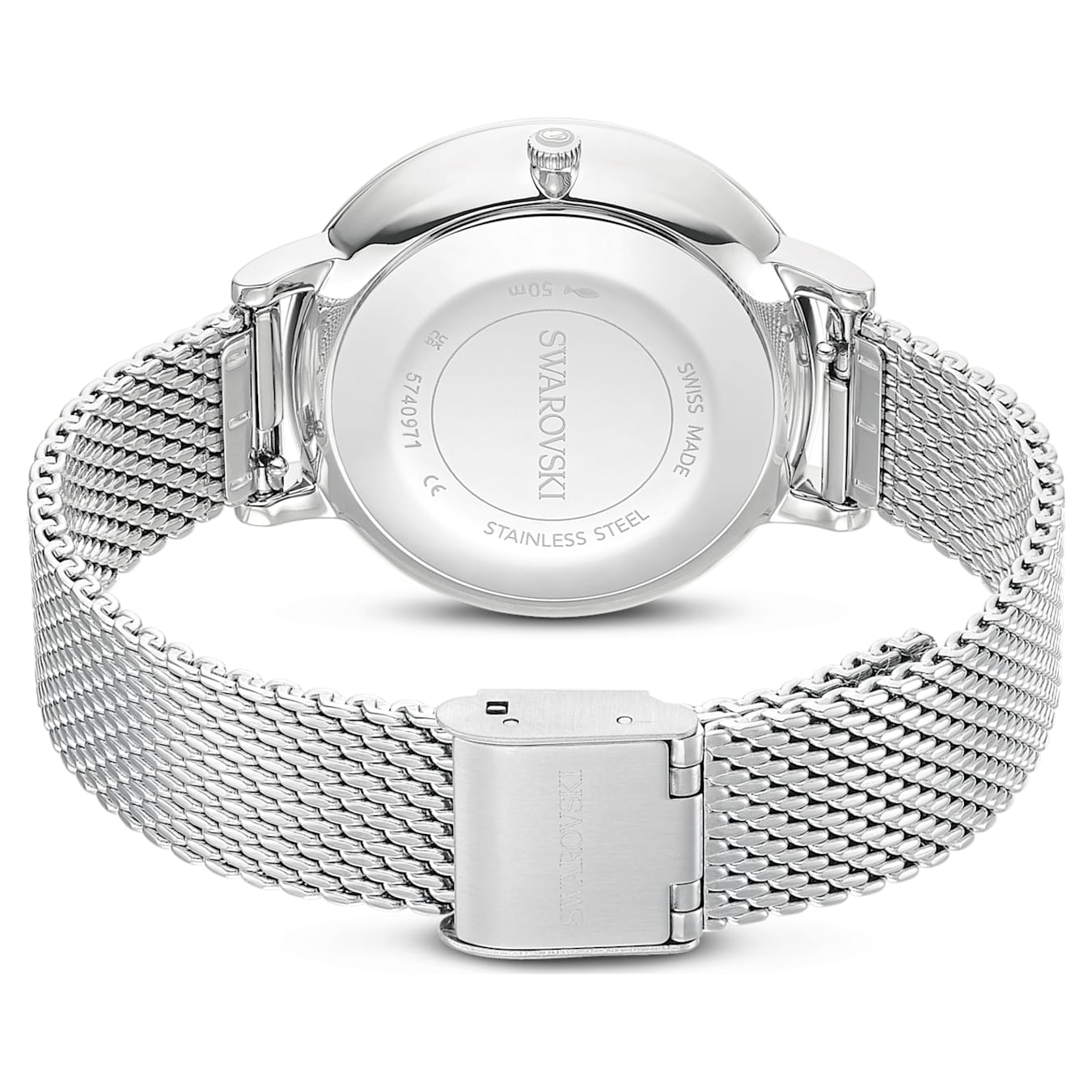 Reloj Clarica Fabricado en Suiza, Brazalete de metal, Tono plateado, Acero inoxidable