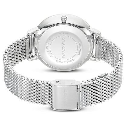 Reloj Clarica Fabricado en Suiza, Brazalete de metal, Tono plateado, Acero inoxidable