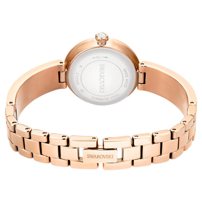 Reloj con brazalete Matrix pearl Swiss Made, Pulsera de cristal, Acabado tono oro rosa
