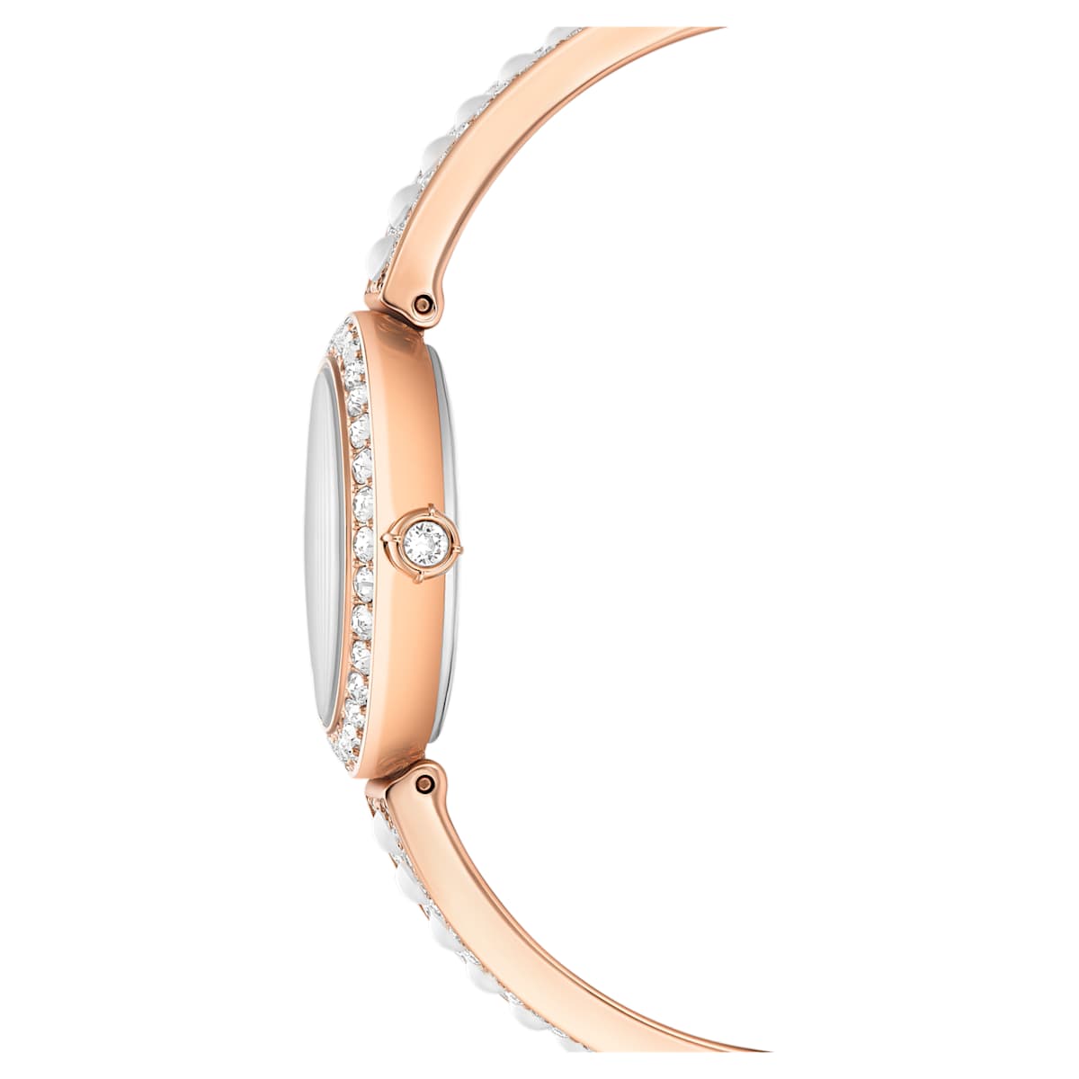 Reloj con brazalete Matrix pearl Swiss Made, Pulsera de cristal, Acabado tono oro rosa