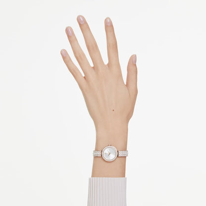 Reloj con brazalete Matrix pearl Swiss Made, Pulsera de cristal, Acabado tono oro rosa