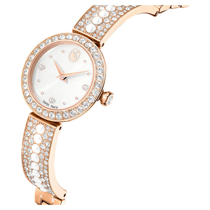 Reloj con brazalete Matrix pearl Swiss Made, Pulsera de cristal, Acabado tono oro rosa