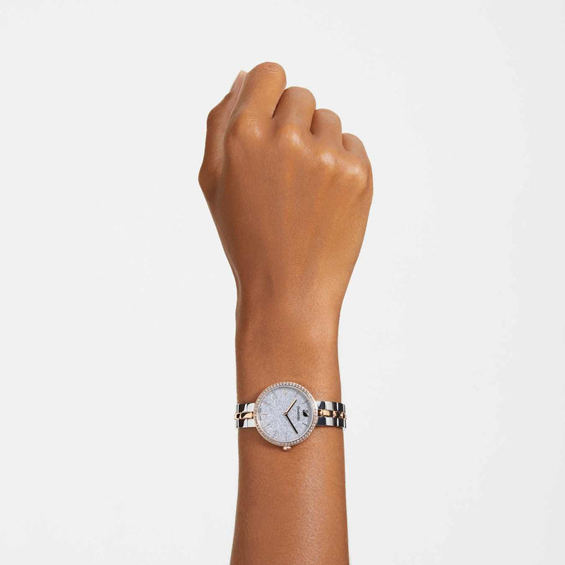 Reloj Cosmopolitan Fabricado en Suiza, Brazalete de metal, Blanco, Combinación de acabados metálicos