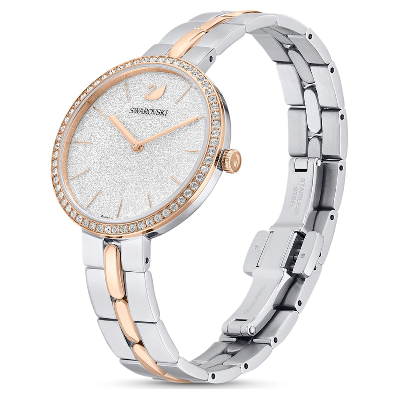 Reloj Cosmopolitan Fabricado en Suiza, Brazalete de metal, Blanco, Combinación de acabados metálicos