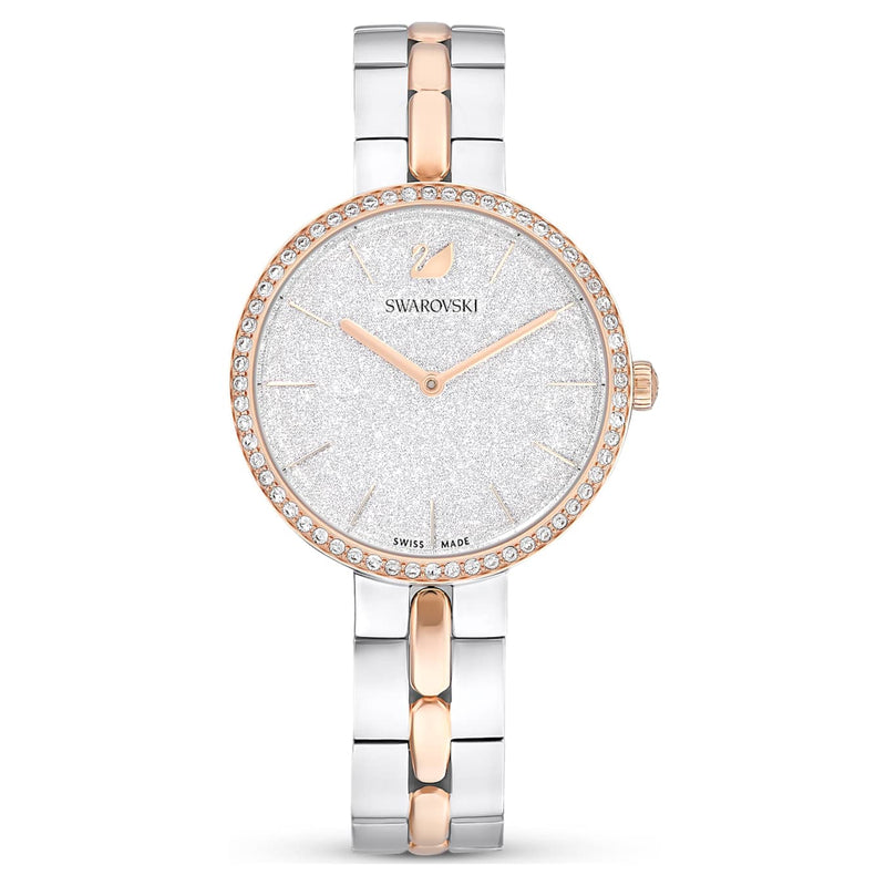 Reloj Cosmopolitan Fabricado en Suiza, Brazalete de metal, Blanco, Combinación de acabados metálicos