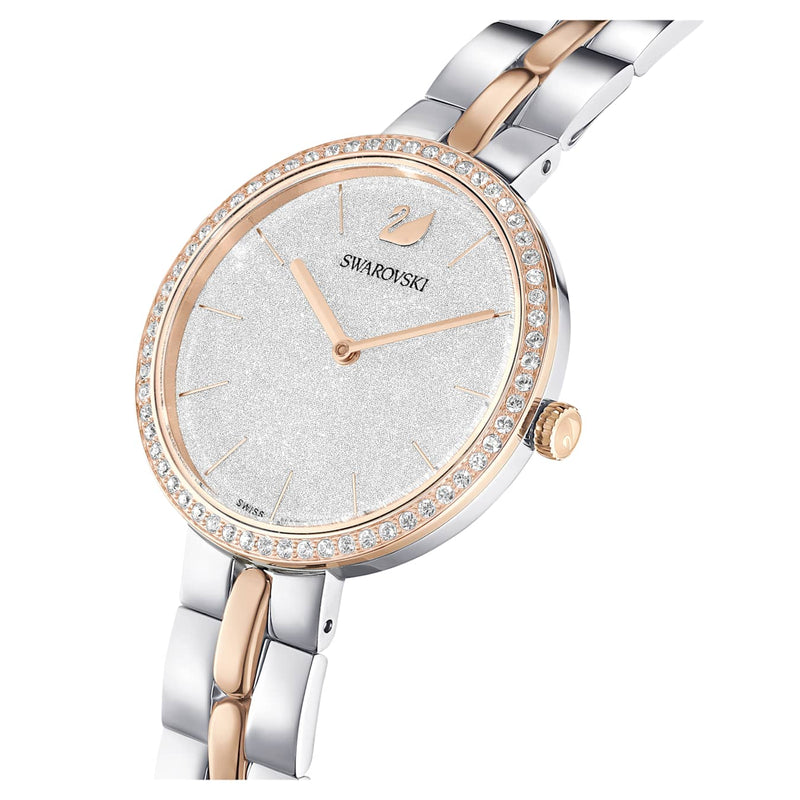 Reloj Cosmopolitan Fabricado en Suiza, Brazalete de metal, Blanco, Combinación de acabados metálicos