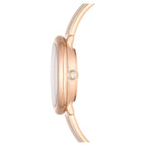 Reloj Crystalline Bangle Fabricado en Suiza, correa de metal, Beige, Acabado tono oro rosa