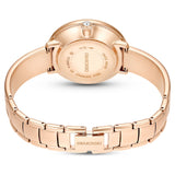 Reloj Crystalline Bangle Fabricado en Suiza, correa de metal, Beige, Acabado tono oro rosa