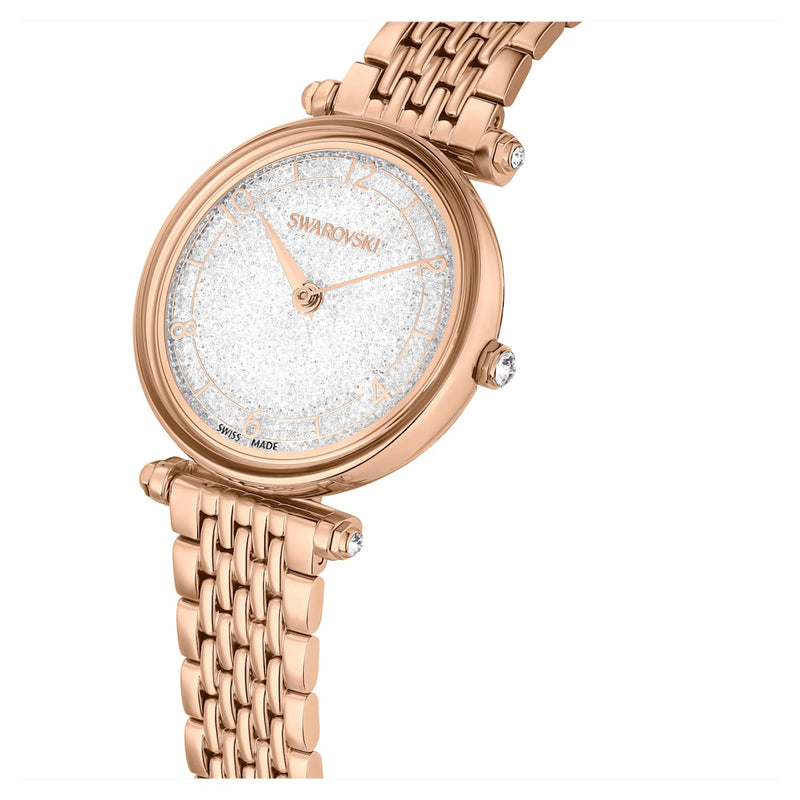 Reloj Crystalline Wonder, Fabricado en Suiza, Brazalete de metal, Tono oro rosa, Acabado tono oro rosa