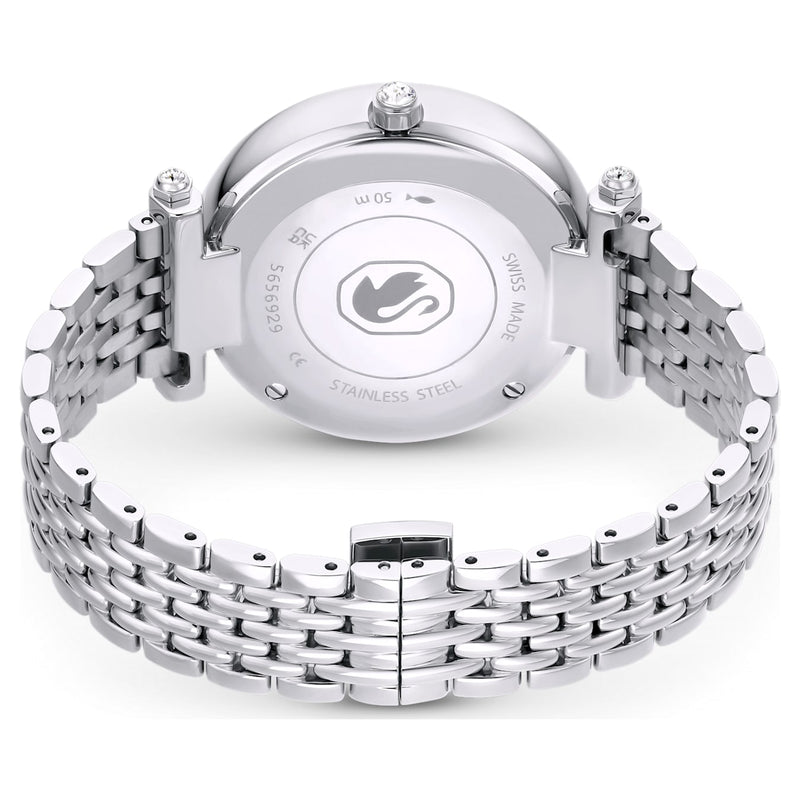 Reloj Crystalline Wonder, Fabricado en Suiza, Brazalete de metal, Tono plateado, Acero inoxidable