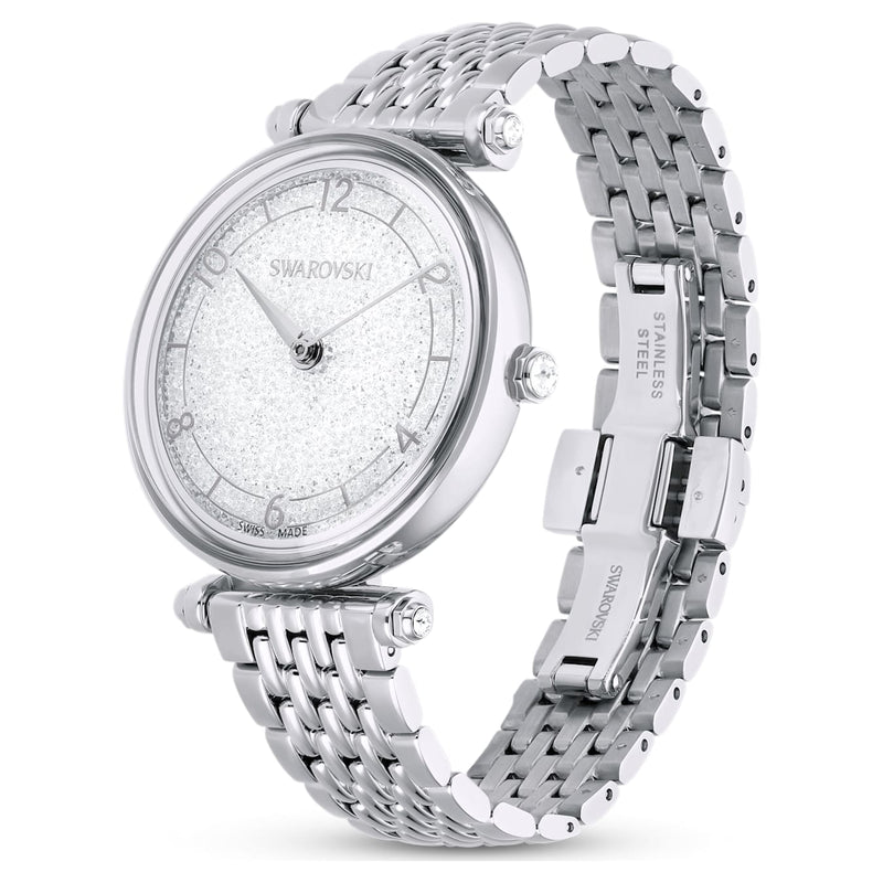 Reloj Crystalline Wonder, Fabricado en Suiza, tono plateado, Acero