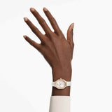 Reloj Dextera octagon Fabricado en Suiza, Correa de piel, Blanco, Acabado tono oro rosa