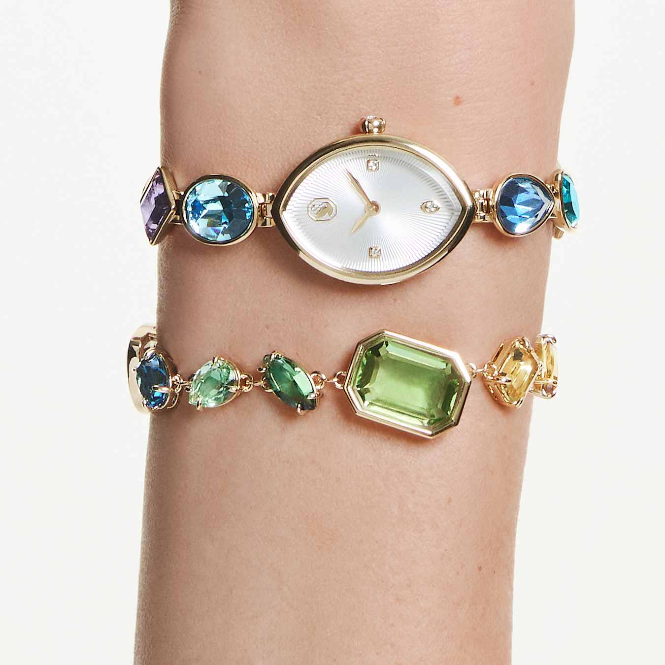 Reloj Gema Pulsera de cristal, Tono dorado, Acabado tono oro