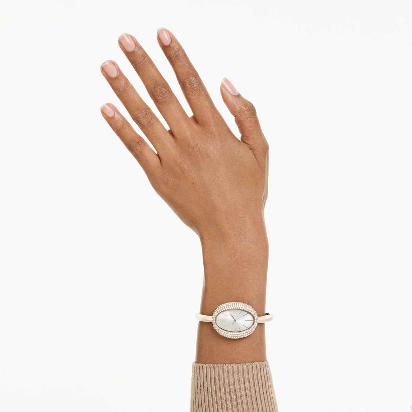 Reloj Imber bangle Fabricado en Suiza, Brazalete de metal, Tono dorado, Acabado tono oro champán