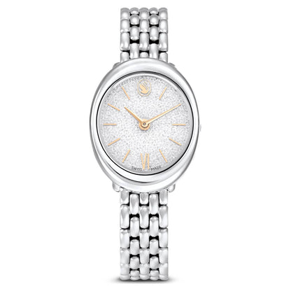 Reloj Imber oval Fabricado en Suiza, Brazalete de metal, Tono plateado, Acero inoxidable