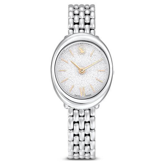 Reloj Imber oval Fabricado en Suiza, Brazalete de metal, Tono plateado, Acero inoxidable