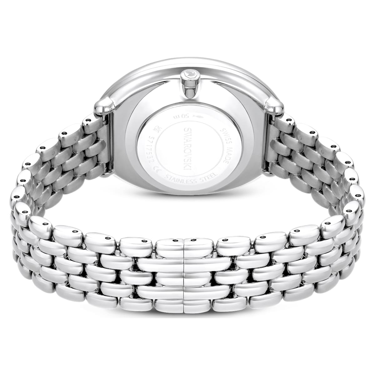 Reloj Imber oval Fabricado en Suiza, Brazalete de metal, Tono plateado, Acero inoxidable