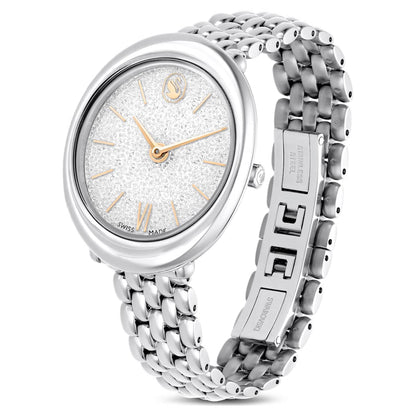 Reloj Imber oval Fabricado en Suiza, Brazalete de metal, Tono plateado, Acero inoxidable