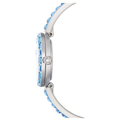 Reloj Matrix bangle Fabricado en Suiza, Pulsera de cristal, Azul, Acero inoxidable