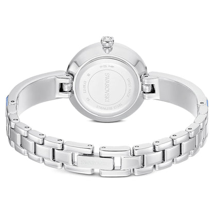 Reloj Matrix bangle Fabricado en Suiza, Pulsera de cristal, Azul, Acero inoxidable