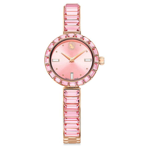 Reloj Matrix Bangle, Pulsera de cristal, Acabado tono oro rosa