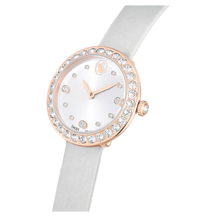 Reloj Matrix  Correa de piel, Gris, Acabado tono oro rosa