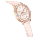 Reloj Matrix Tennis Chrono Correa de piel, Rosa, Acabado tono oro rosa