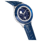 Reloj Octea Moon, Fabricado en Suiza, Luna, Correa de piel, Azul, Acabado en azul