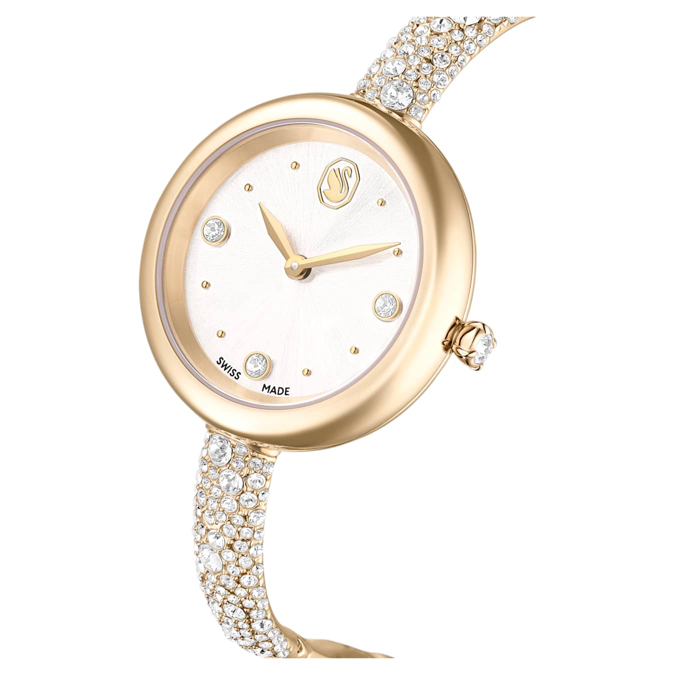 Reloj Sublima bangle Fabricado en Suiza, Brazalete de metal, Tono dorado, Acabado tono oro champán
