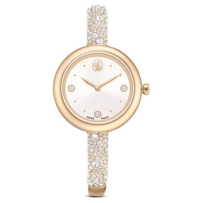 Reloj Sublima bangle Fabricado en Suiza, Brazalete de metal, Tono dorado, Acabado tono oro champán