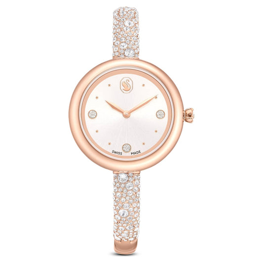 Reloj Sublima bangle Fabricado en Suiza, Brazalete de metal, Tono oro rosa, Acabado tono oro rosa