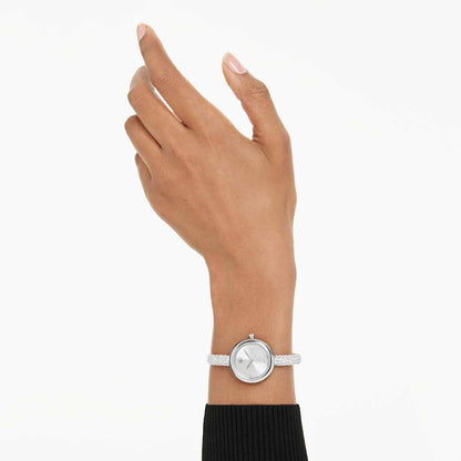 Reloj Sublima bangle Fabricado en Suiza, Brazalete de metal, Tono plateado, Acero inoxidable