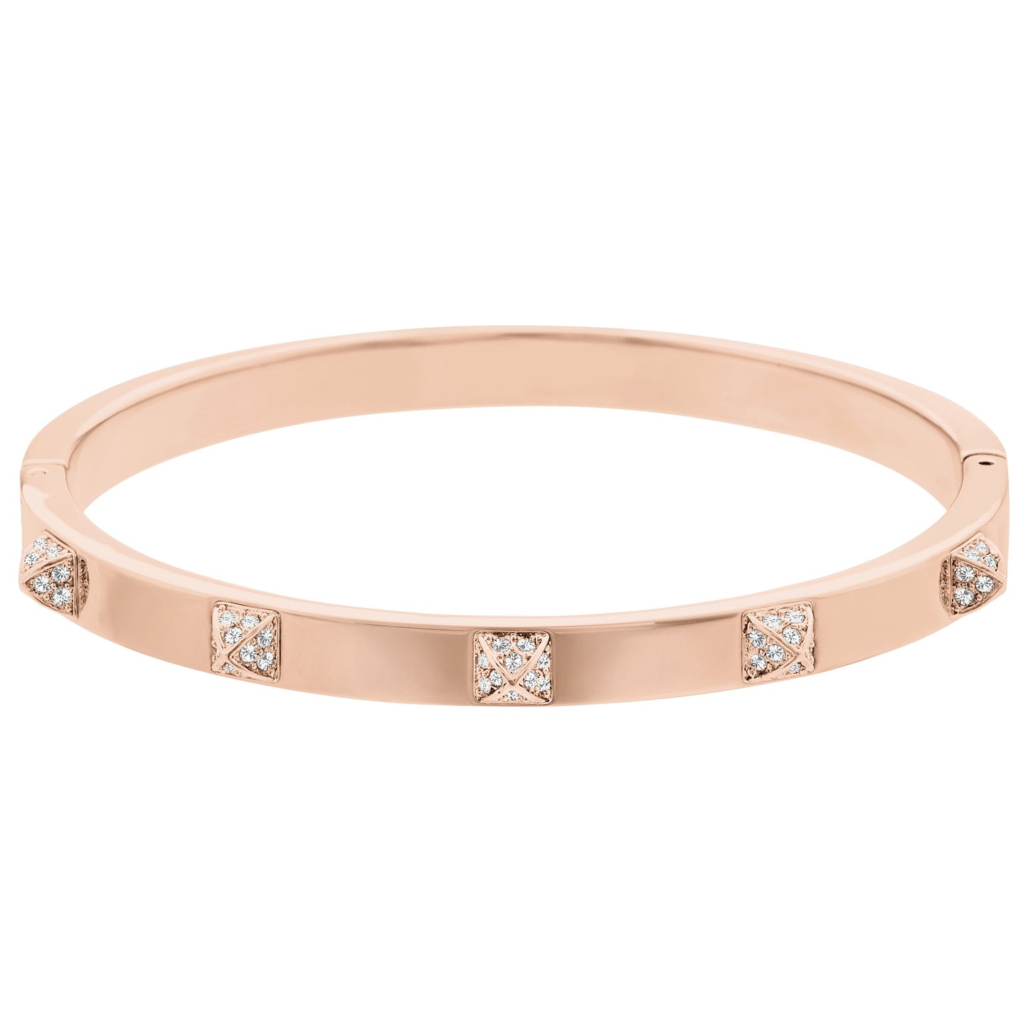 Brazalete Dextera Blanco, Acabado tono oro rosa