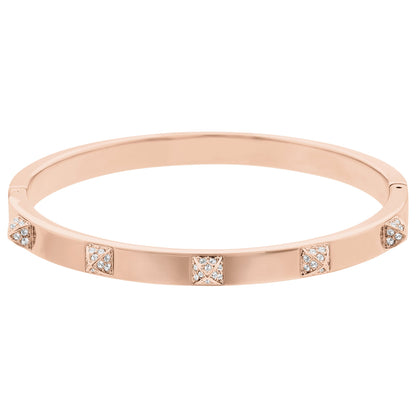 Brazalete Dextera Blanco, Acabado tono oro rosa