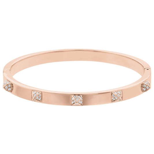 Brazalete Dextera Blanco, Acabado tono oro rosa