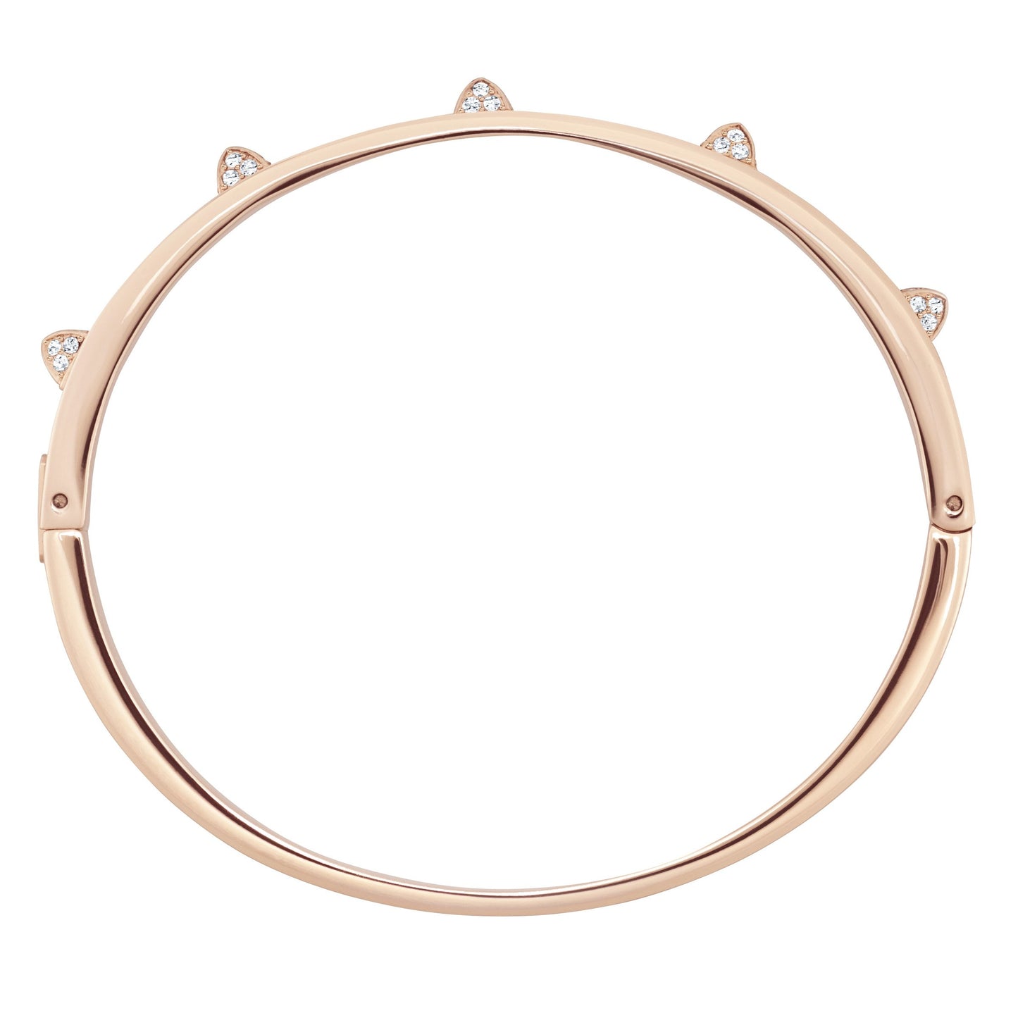 Brazalete Dextera Blanco, Acabado tono oro rosa