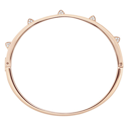 Brazalete Dextera Blanco, Acabado tono oro rosa