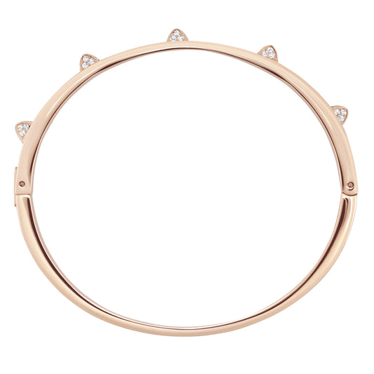 Brazalete Dextera Blanco, Acabado tono oro rosa