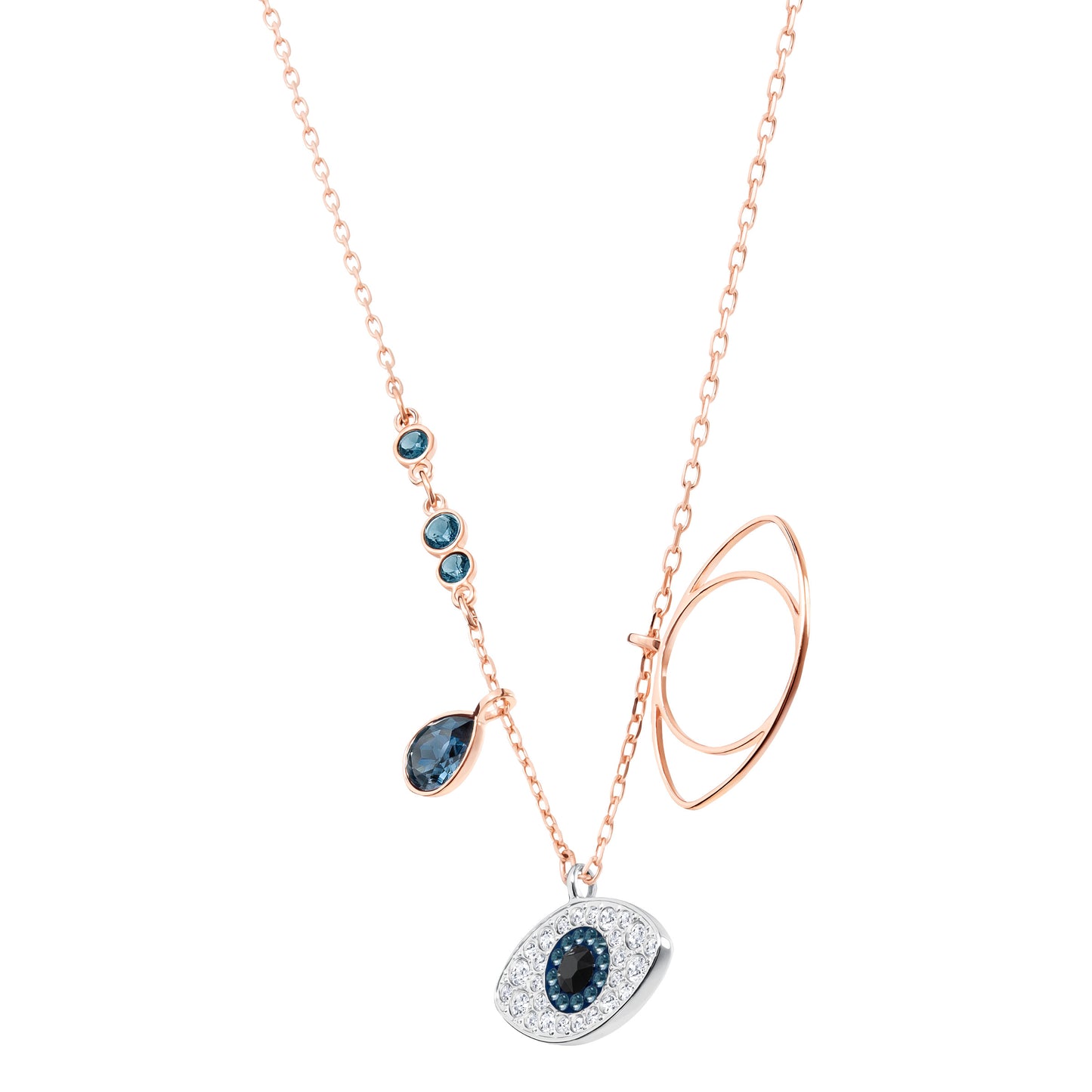COLGANTE SWAROVSKI SYMBOLIC EVIL EYE, AZUL, COMBINACIÓN DE ACABADOS METÁLICOS