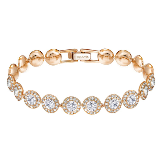 Pulsera Angelic, blanco, Baño en tono Oro