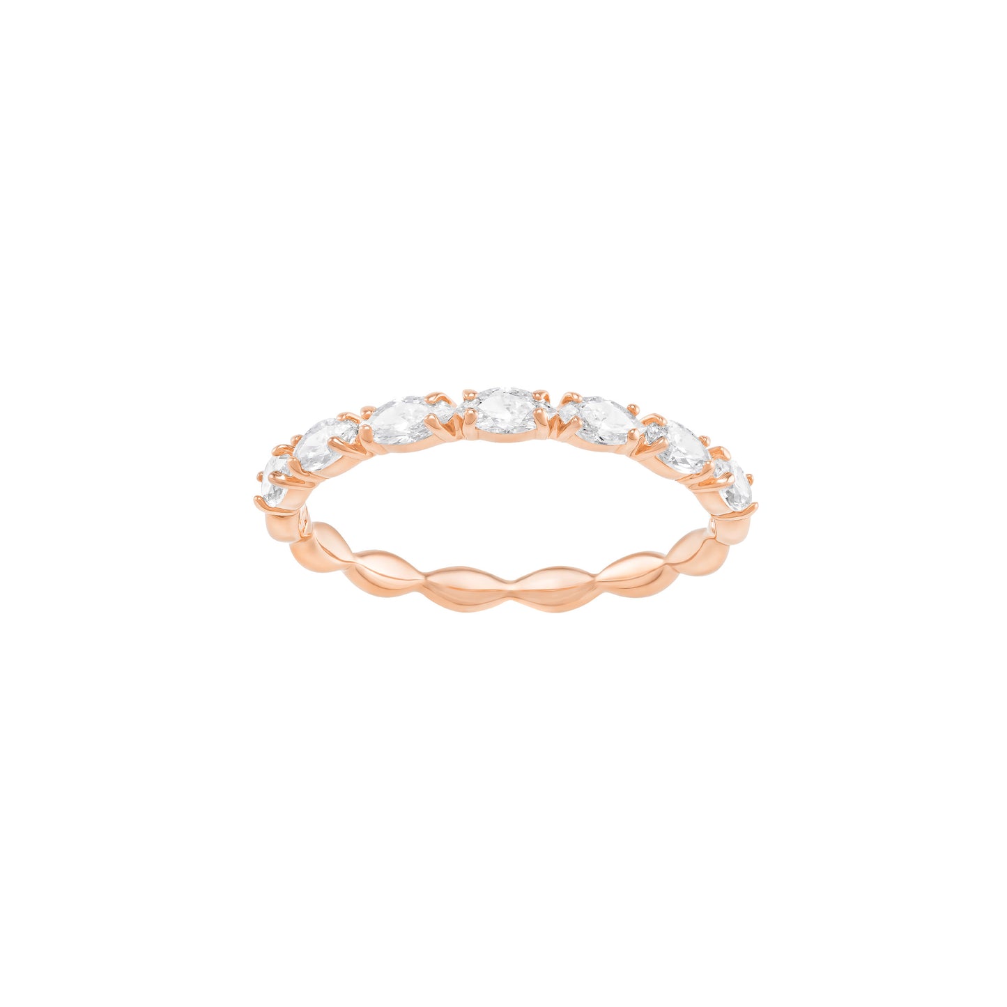 Anillo Matrix Vittore Talla marquisa, Blanco, Baño tono oro rosa