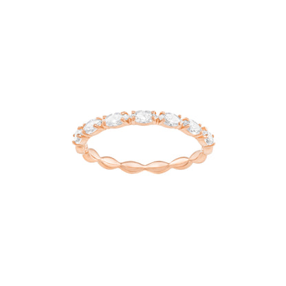 Anillo Matrix Vittore Talla marquisa, Blanco, Baño tono oro rosa