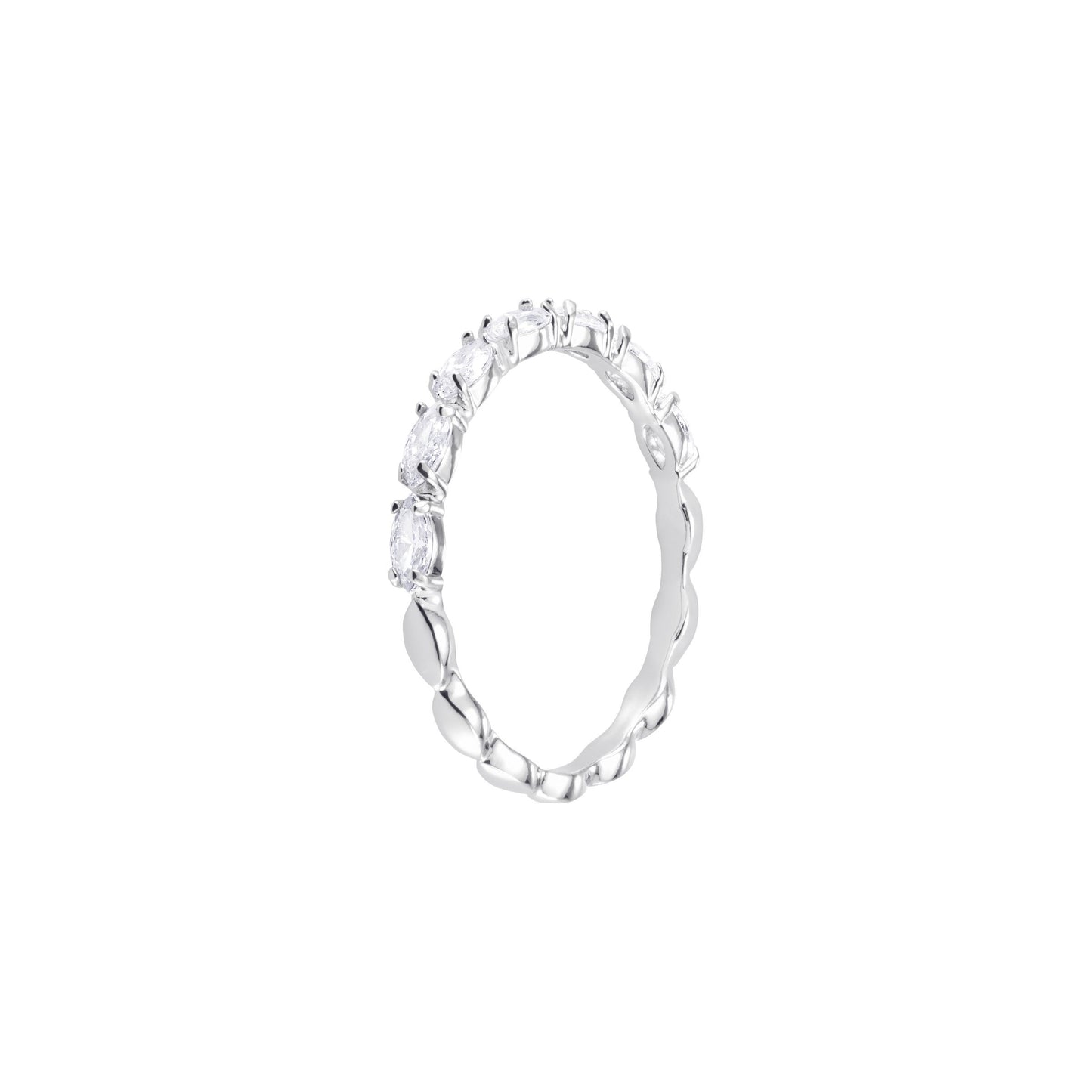 Anillo Matrix Vittore Talla marquisa, Blanco, Baño de rodio