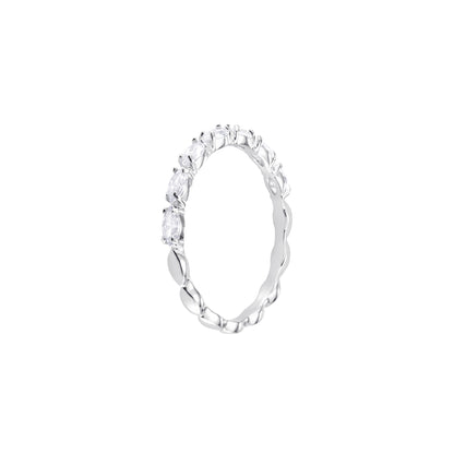 Anillo Matrix Vittore Talla marquisa, Blanco, Baño de rodio