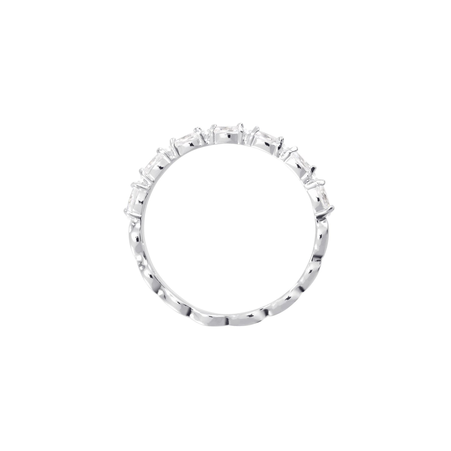 Anillo Matrix Vittore Talla marquisa, Blanco, Baño de rodio
