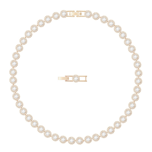 Collar Angelic, blanco, Baño en tono Oro