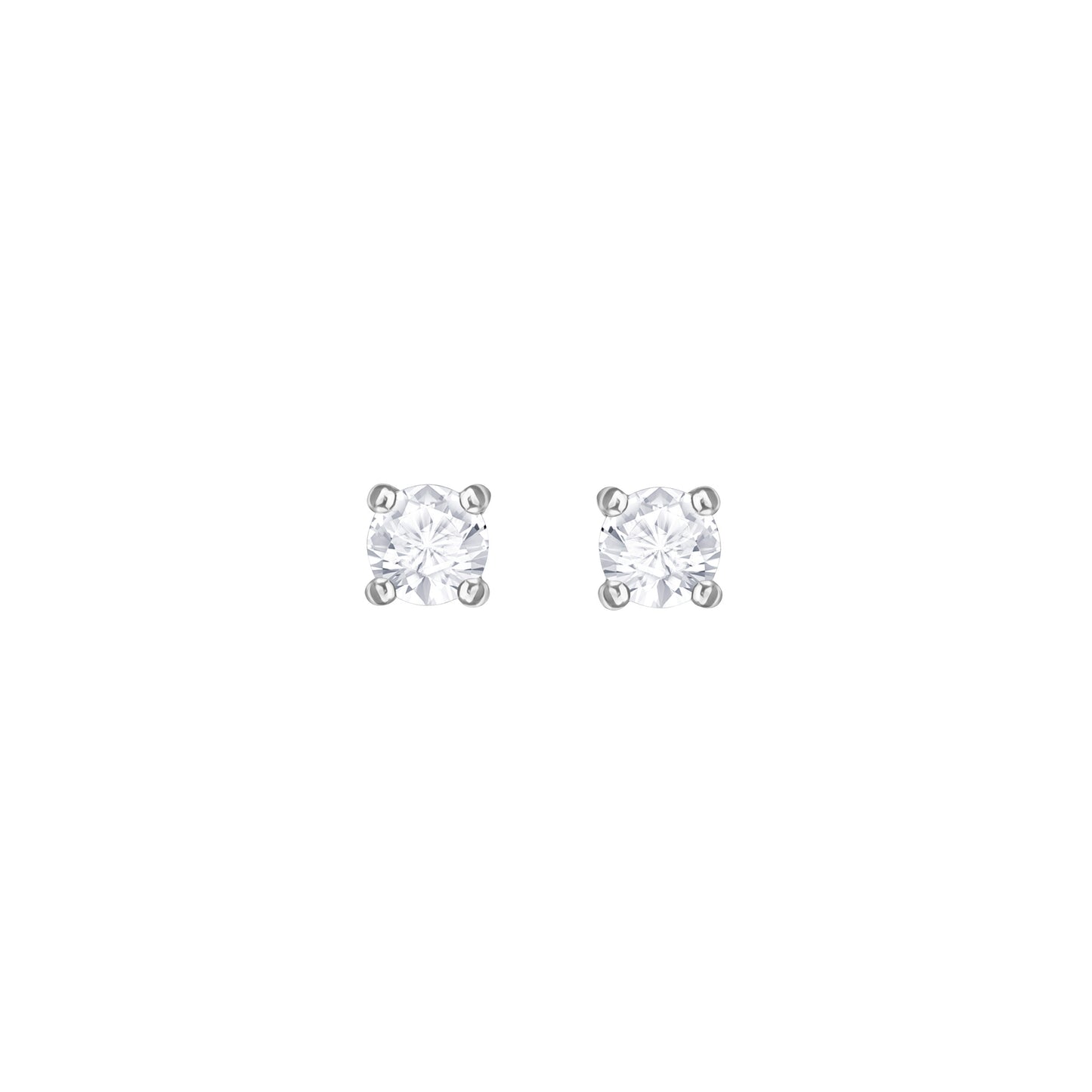 PENDIENTES STILLA ATTRACT ROUND, BLANCO, BAÑO DE RODIO
