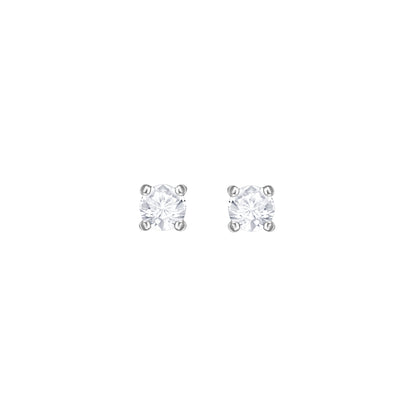 PENDIENTES STILLA ATTRACT ROUND, BLANCO, BAÑO DE RODIO