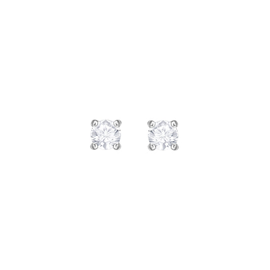 PENDIENTES STILLA ATTRACT ROUND, BLANCO, BAÑO DE RODIO